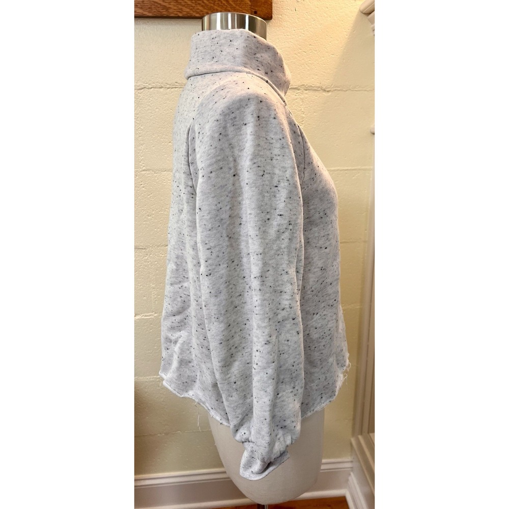 Madewell MWL Gray Crop Long Sleeve Sweatshirt Organic Cotton Sweater Sz Small - Picture 6 of 8